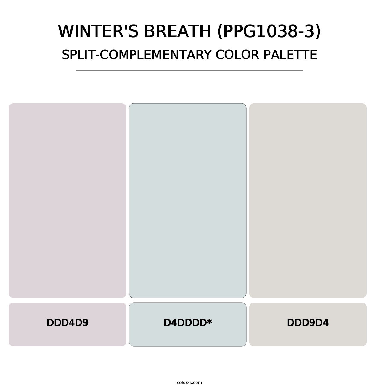 Winter's Breath (PPG1038-3) - Split-Complementary Color Palette