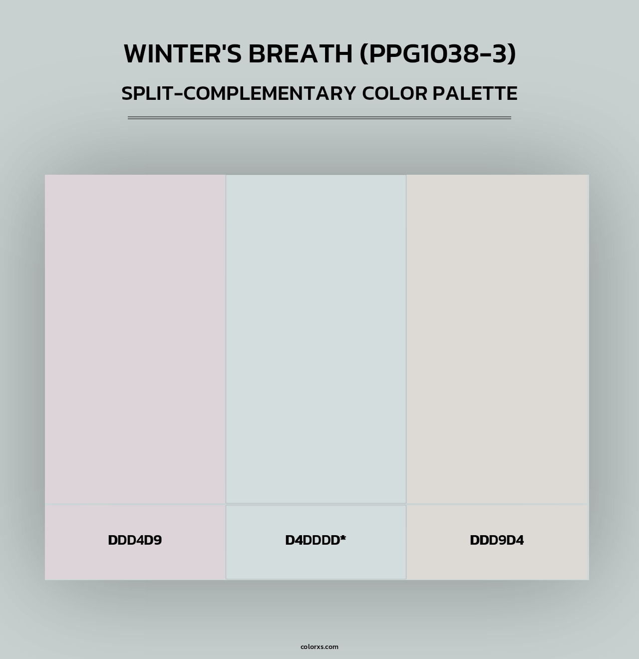 Winter's Breath (PPG1038-3) - Split-Complementary Color Palette