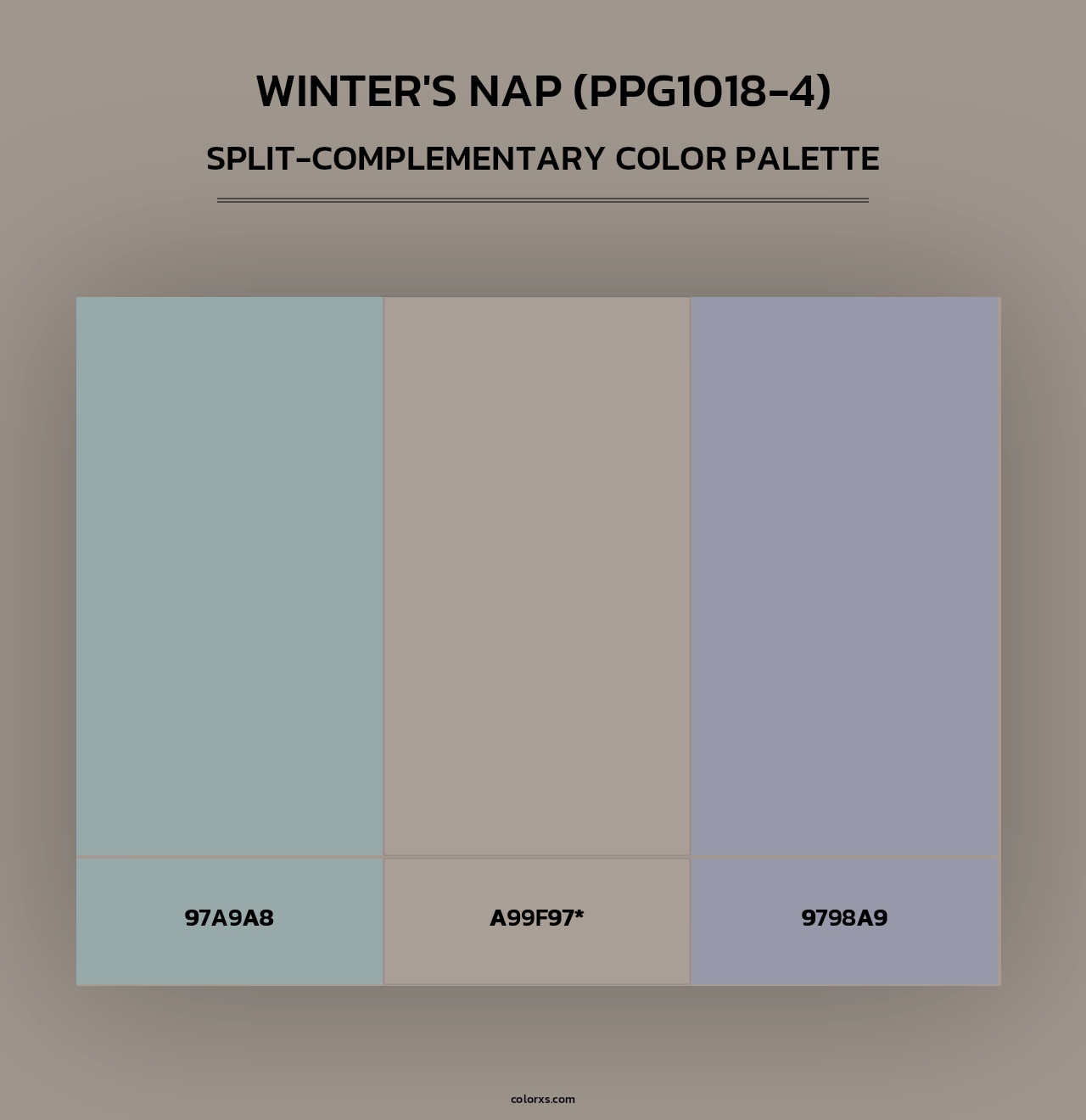 Winter's Nap (PPG1018-4) - Split-Complementary Color Palette
