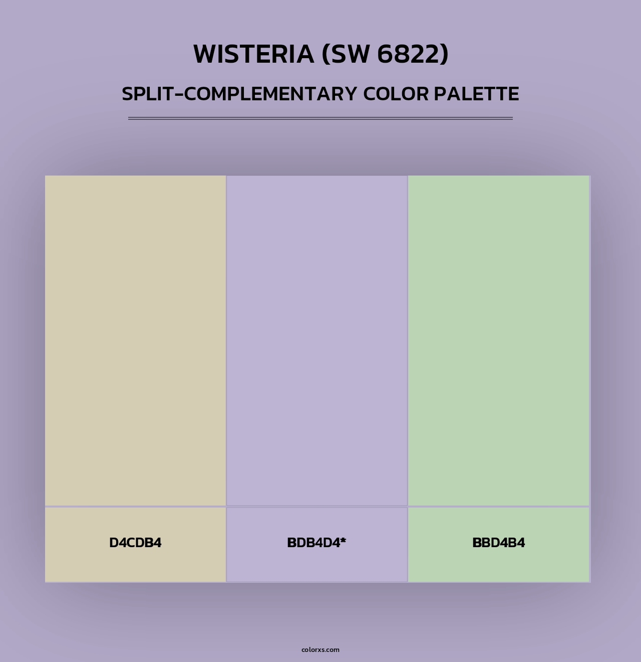 Wisteria (SW 6822) - Split-Complementary Color Palette