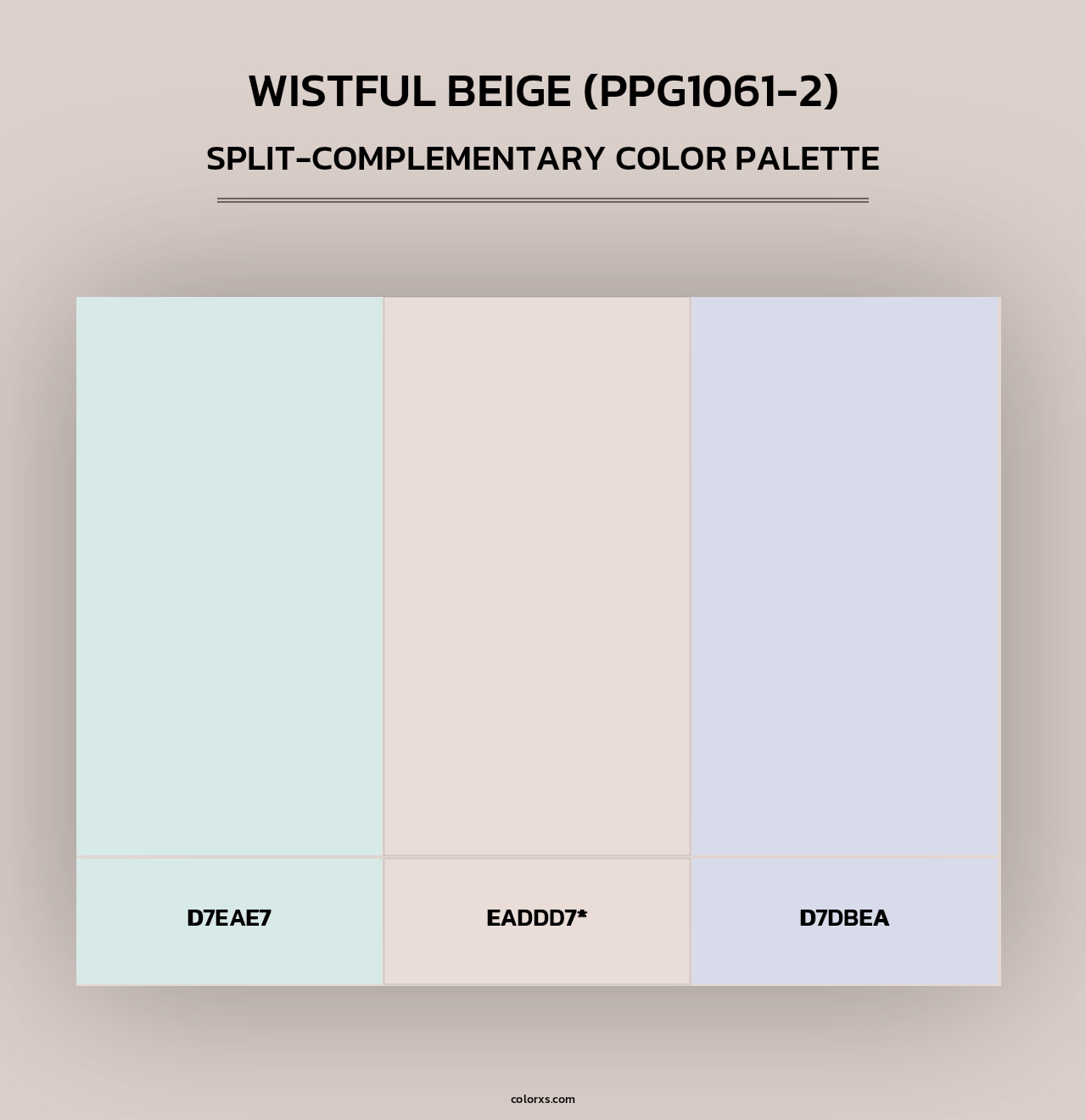 Wistful Beige (PPG1061-2) - Split-Complementary Color Palette