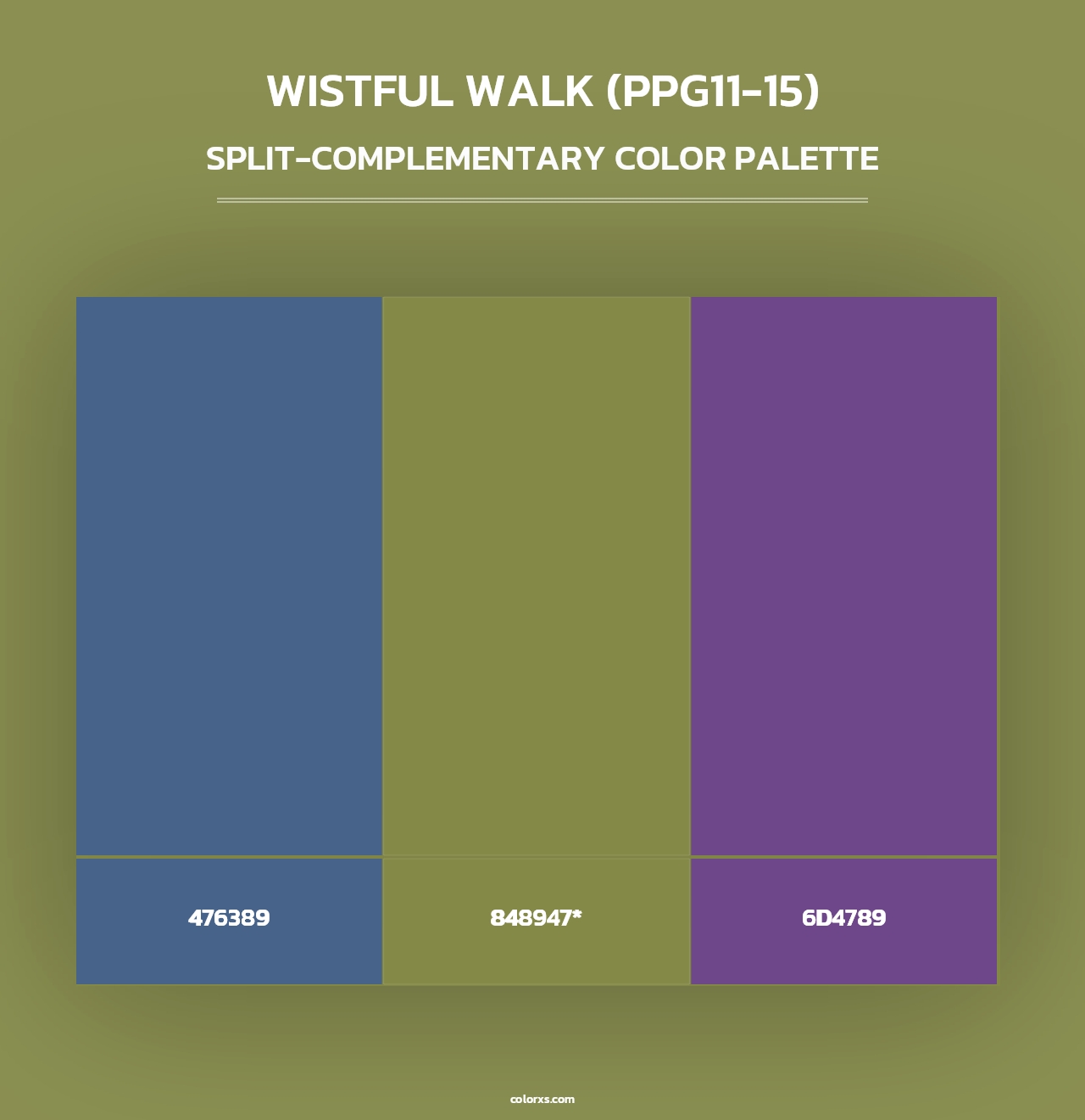 Wistful Walk (PPG11-15) - Split-Complementary Color Palette