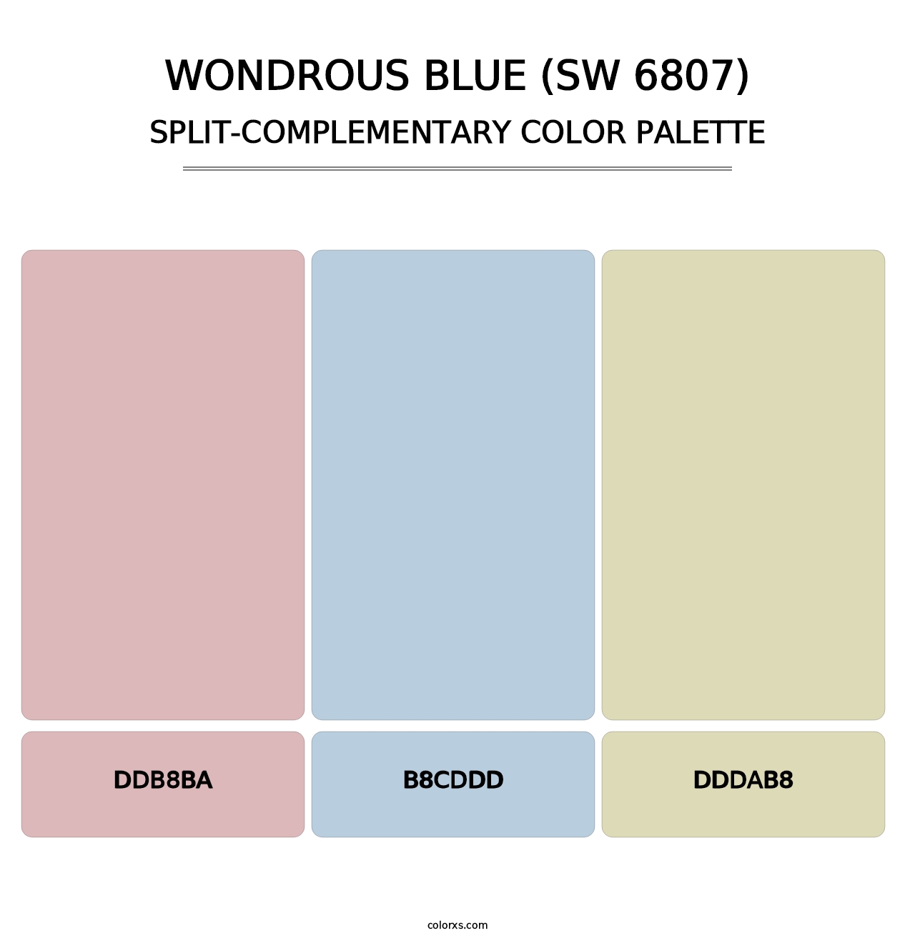Wondrous Blue (SW 6807) - Split-Complementary Color Palette