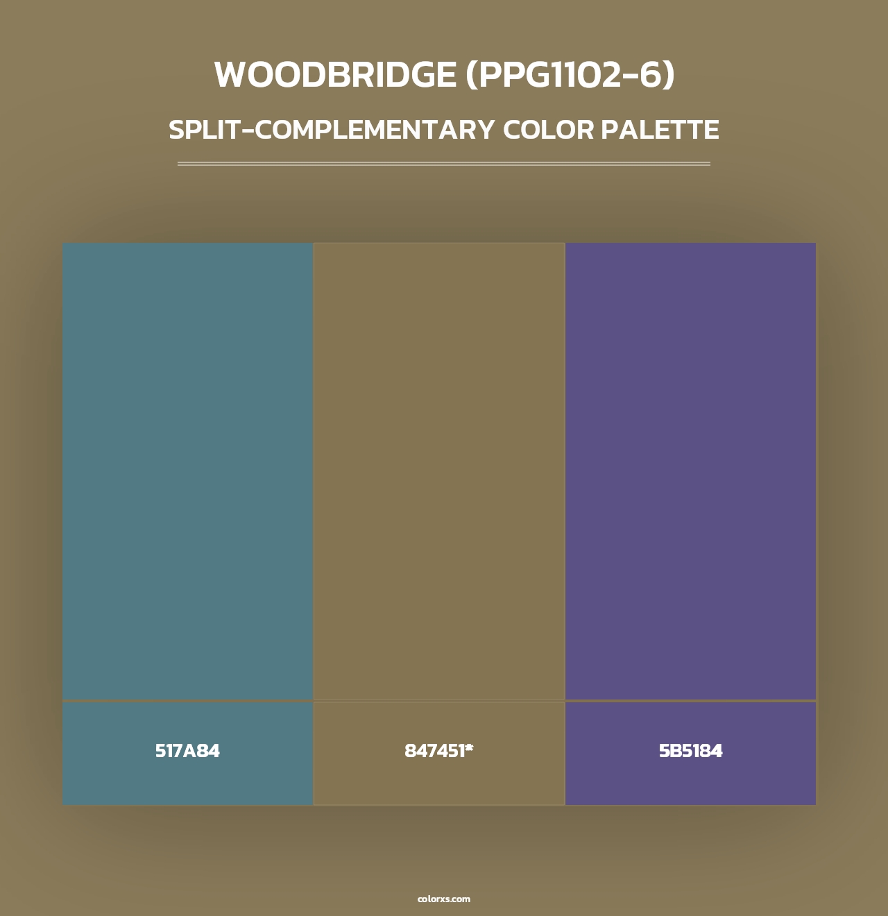 Woodbridge (PPG1102-6) - Split-Complementary Color Palette