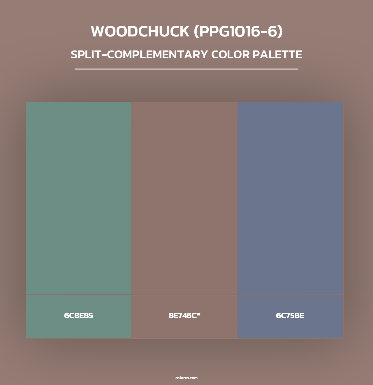 Woodchuck (PPG1016-6) - Split-Complementary Color Palette