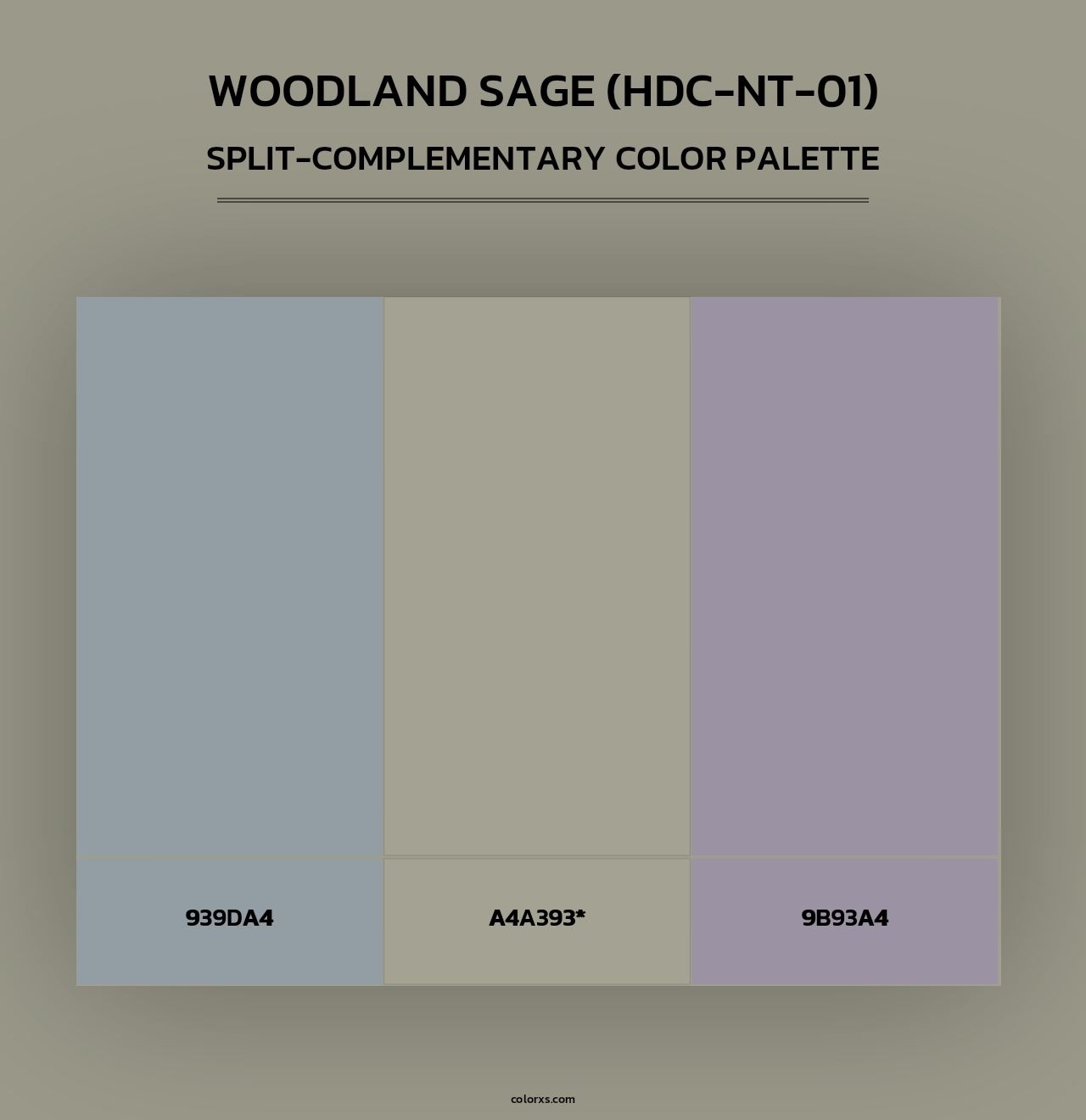 Woodland Sage (HDC-NT-01) - Split-Complementary Color Palette