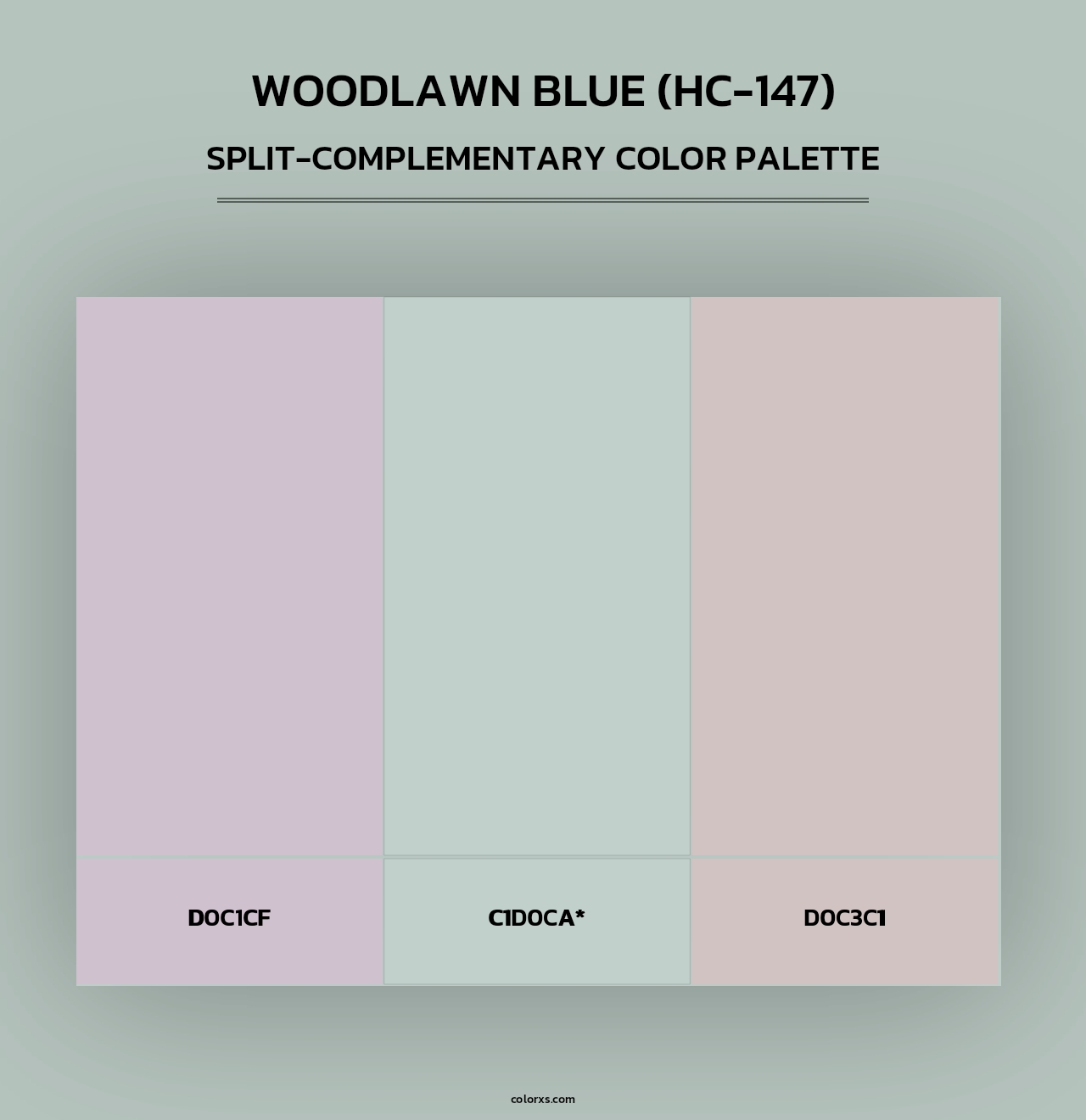 Woodlawn Blue (HC-147) - Split-Complementary Color Palette