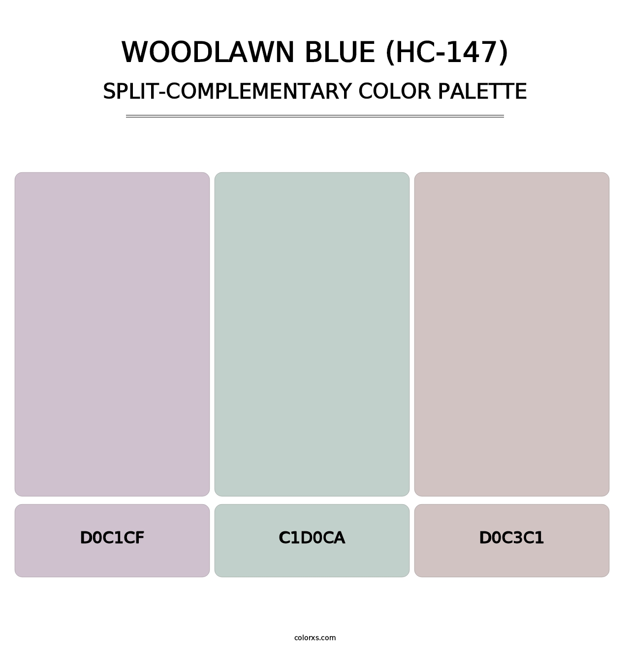 Woodlawn Blue (HC-147) - Split-Complementary Color Palette