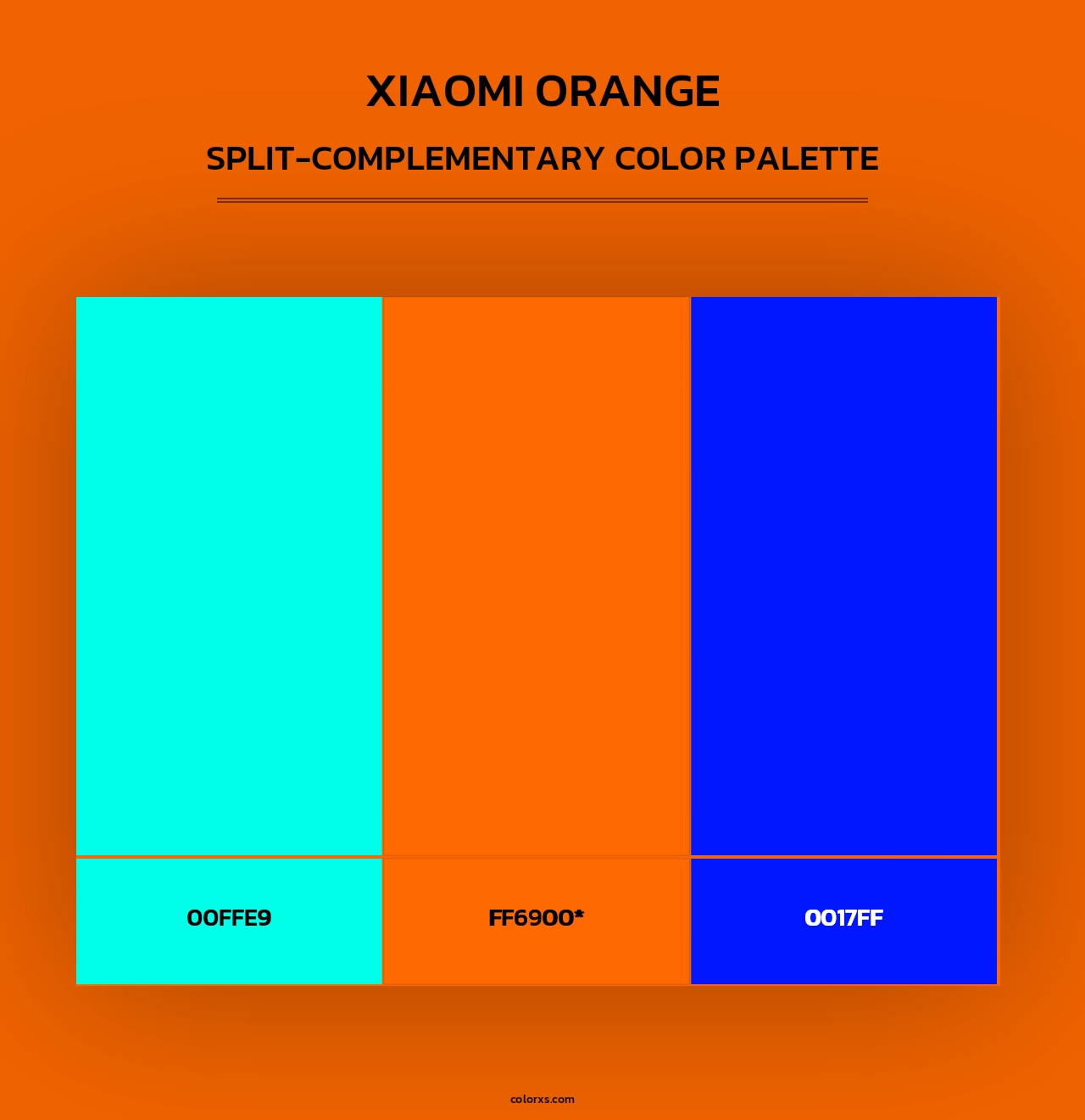 Xiaomi Orange - Split-Complementary Color Palette