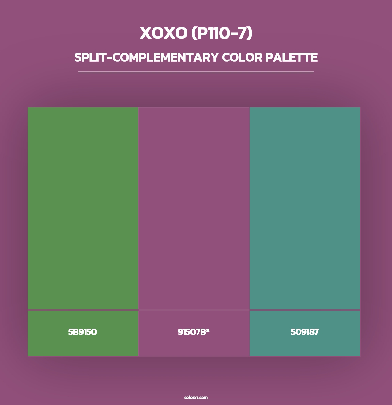 Xoxo (P110-7) - Split-Complementary Color Palette