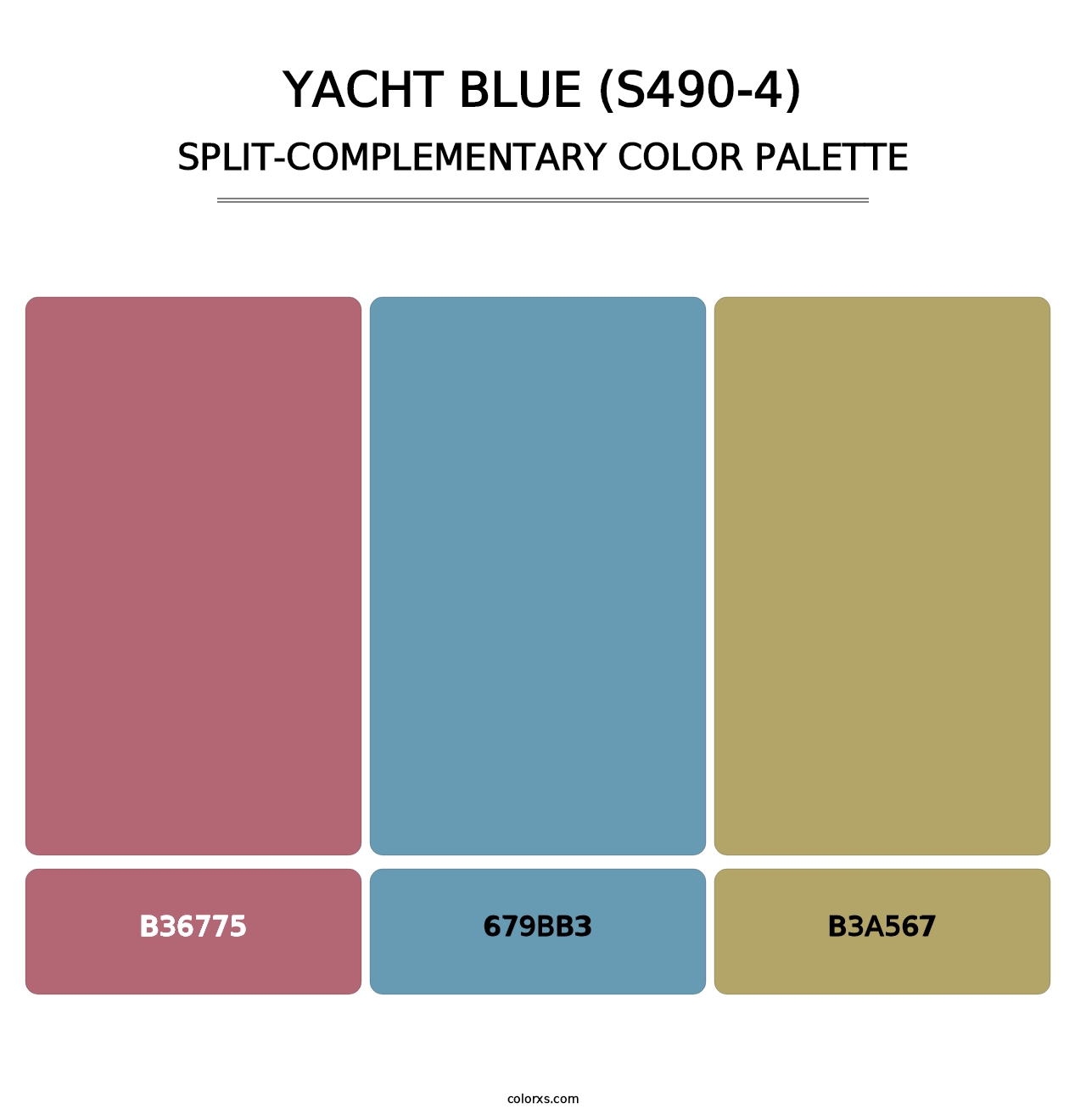 Yacht Blue (S490-4) - Split-Complementary Color Palette