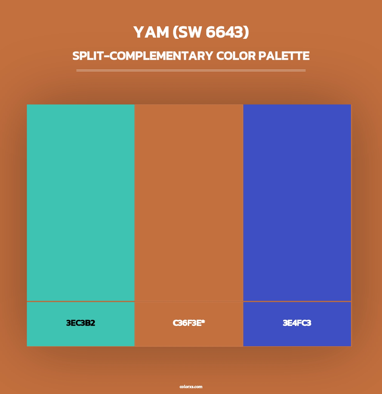 Yam (SW 6643) - Split-Complementary Color Palette