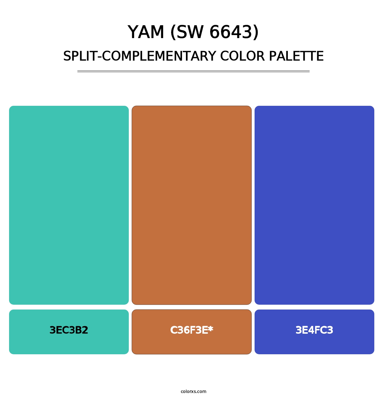 Yam (SW 6643) - Split-Complementary Color Palette