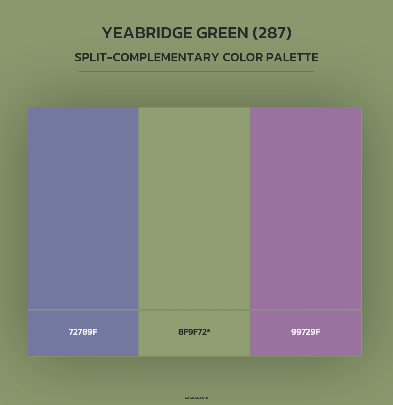 Yeabridge Green (287) - Split-Complementary Color Palette
