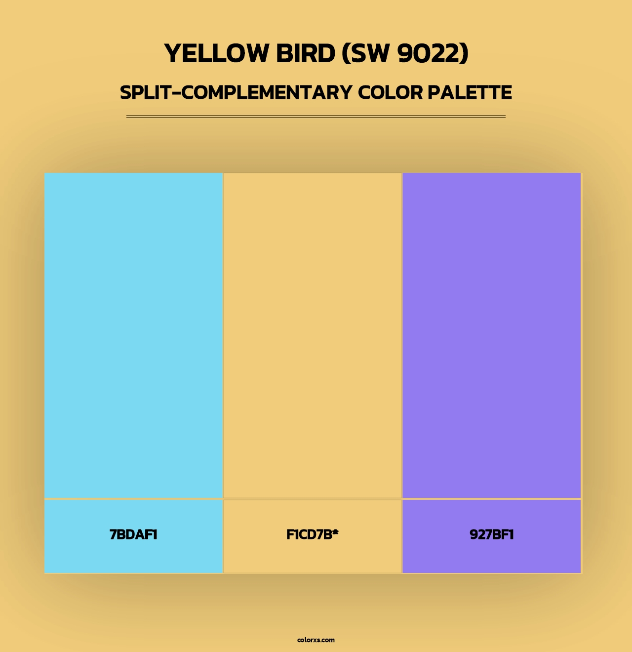 Yellow Bird (SW 9022) - Split-Complementary Color Palette