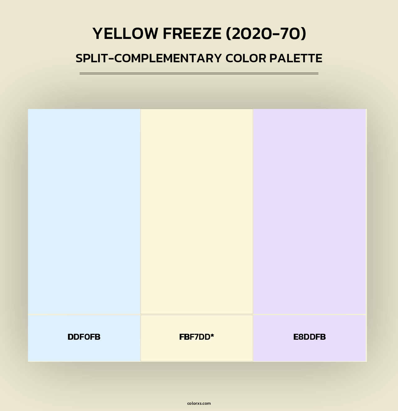 Yellow Freeze (2020-70) - Split-Complementary Color Palette