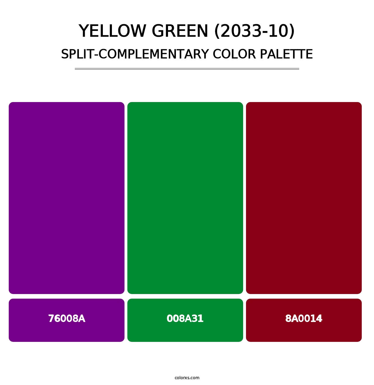 Yellow Green (2033-10) - Split-Complementary Color Palette