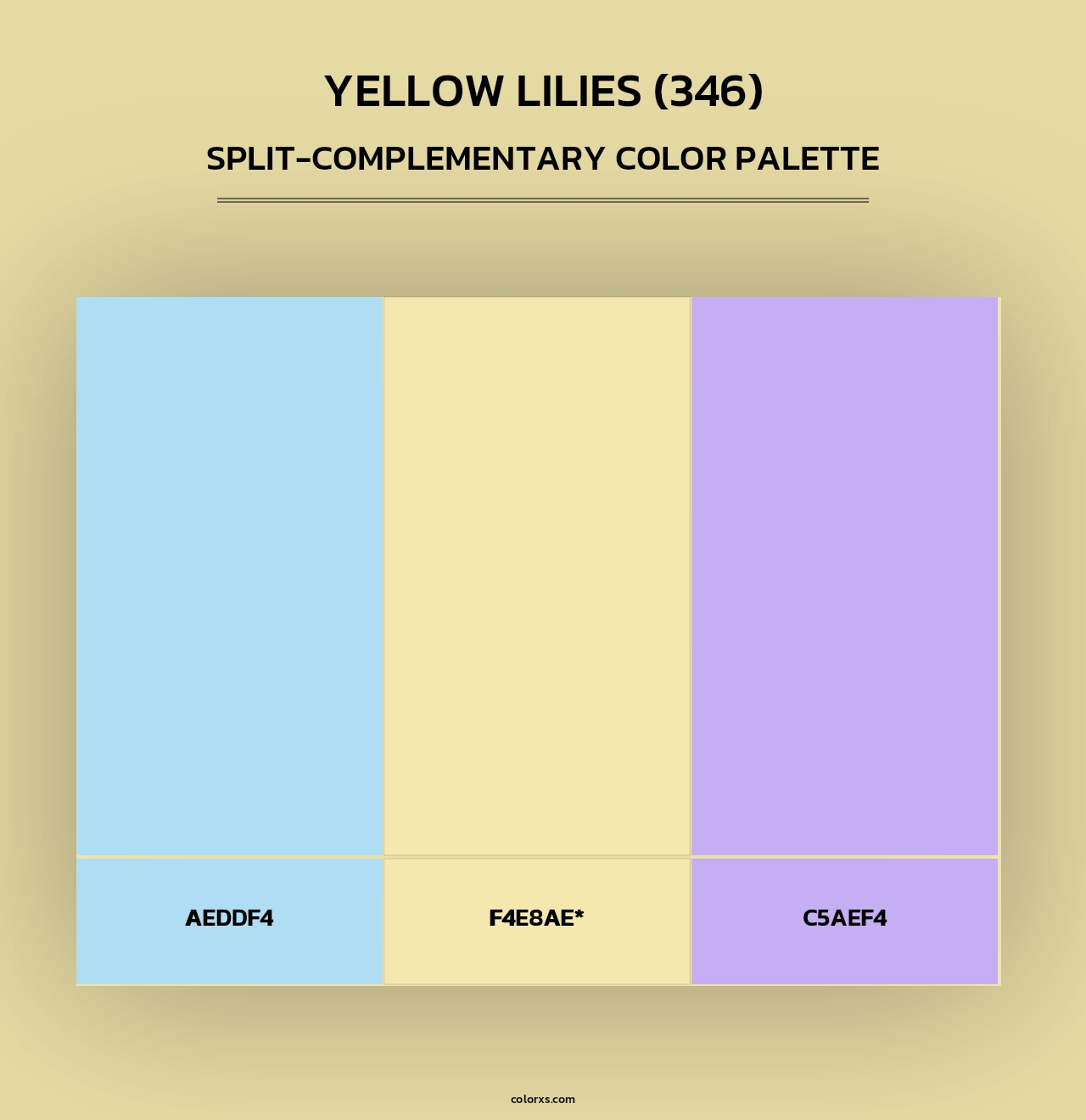Yellow Lilies (346) - Split-Complementary Color Palette