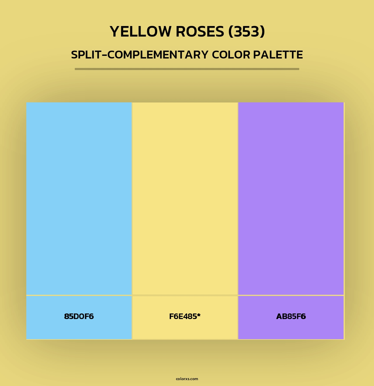 Yellow Roses (353) - Split-Complementary Color Palette