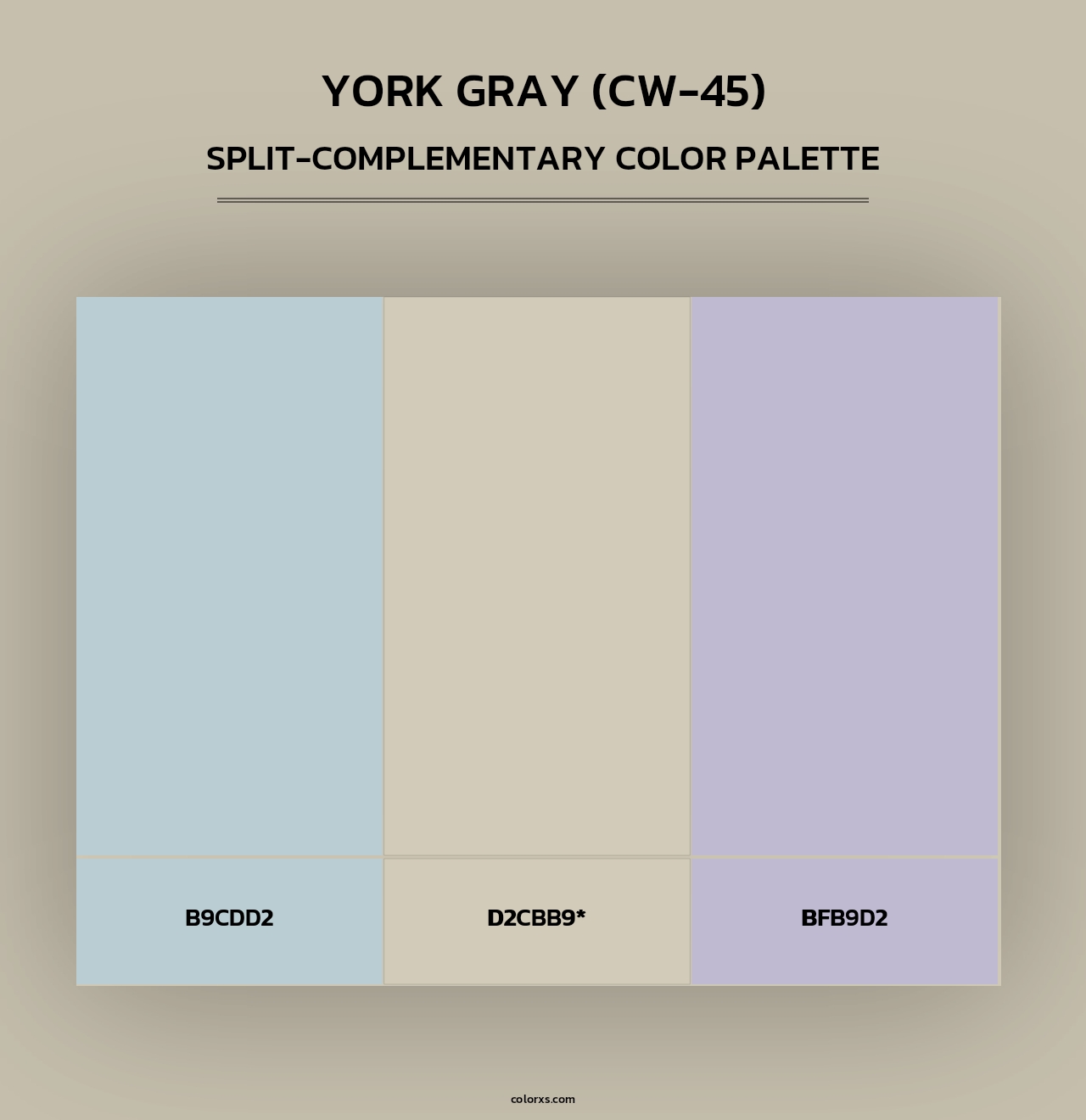 York Gray (CW-45) - Split-Complementary Color Palette