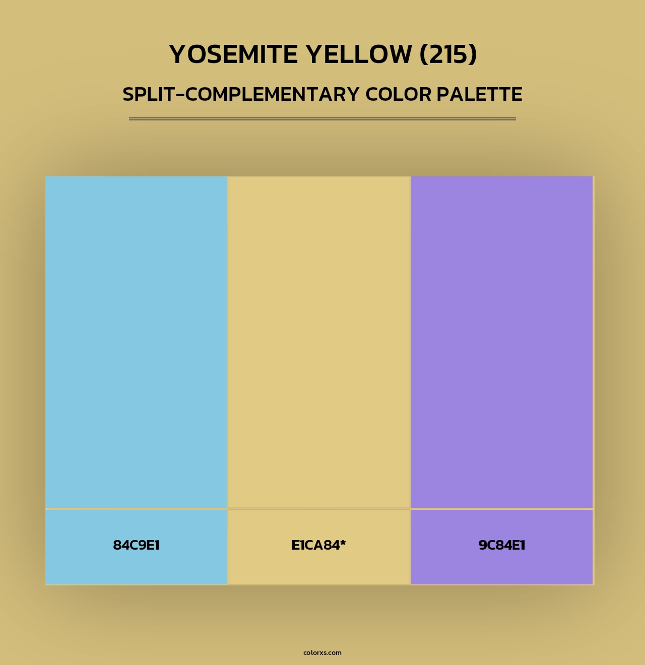 Yosemite Yellow (215) - Split-Complementary Color Palette