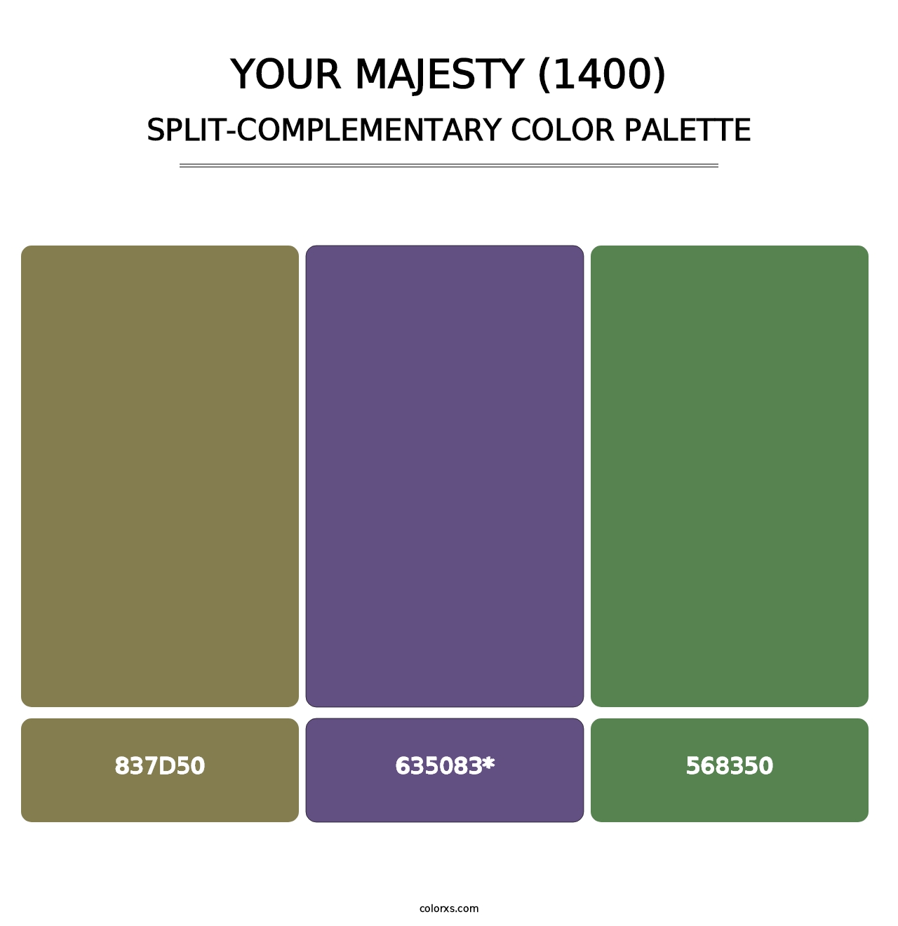 Your Majesty (1400) - Split-Complementary Color Palette