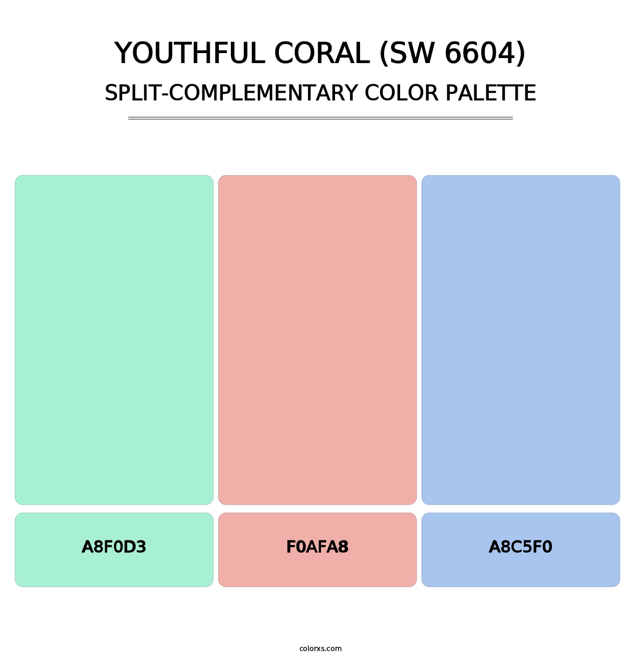 Youthful Coral (SW 6604) - Split-Complementary Color Palette