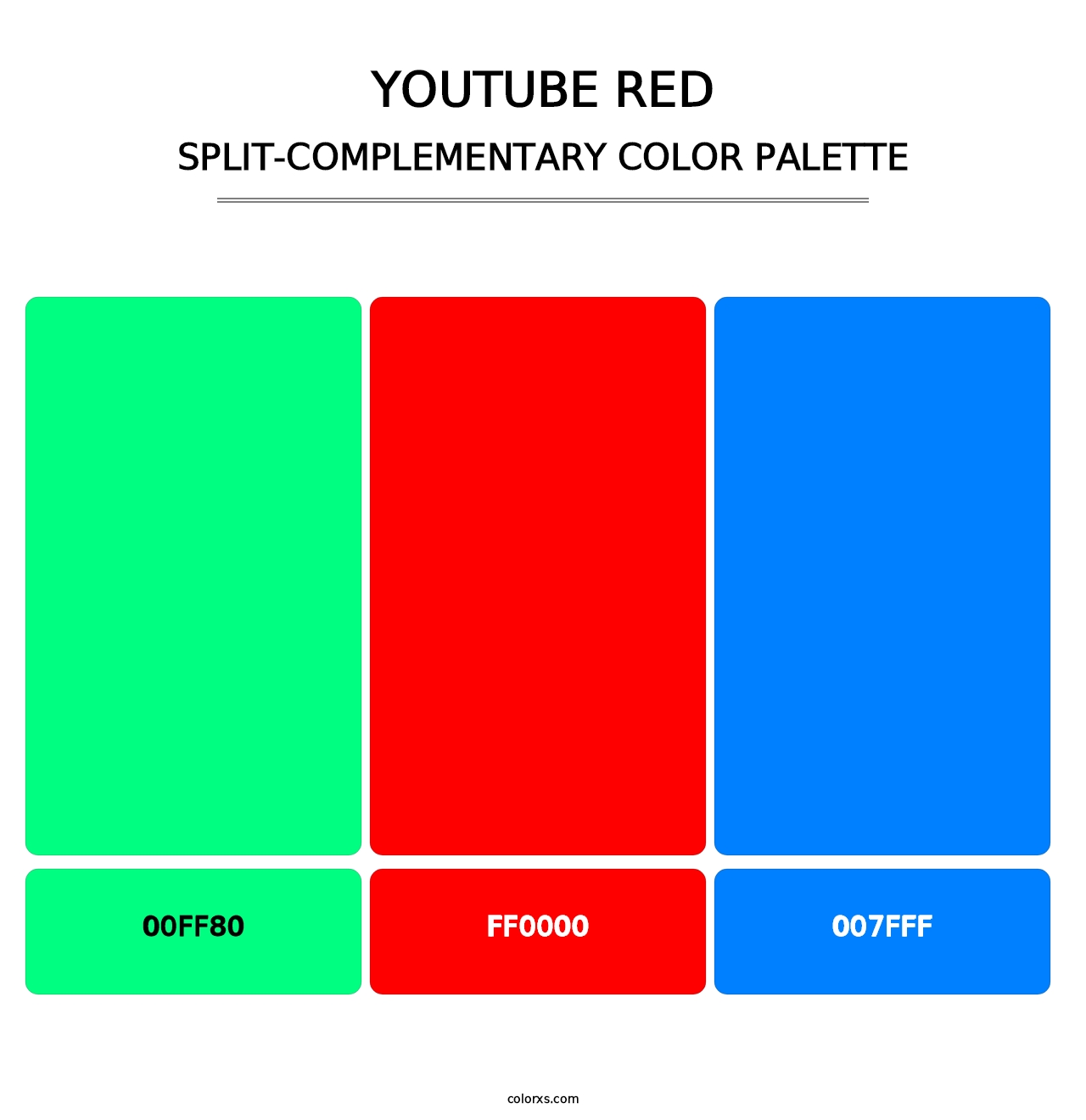 YouTube Red - Split-Complementary Color Palette