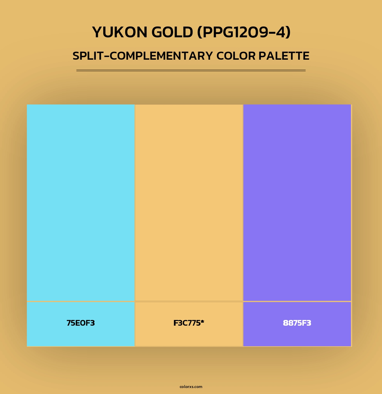 Yukon Gold (PPG1209-4) - Split-Complementary Color Palette