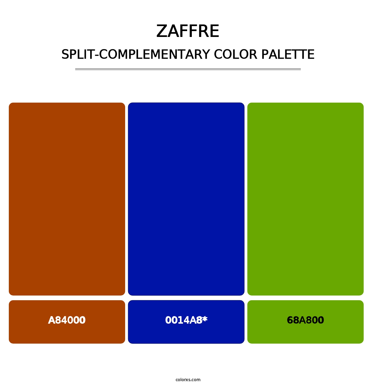 Zaffre - Split-Complementary Color Palette