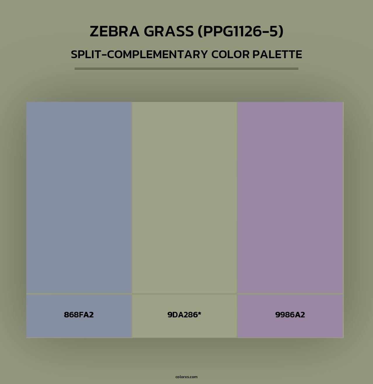 Zebra Grass (PPG1126-5) - Split-Complementary Color Palette