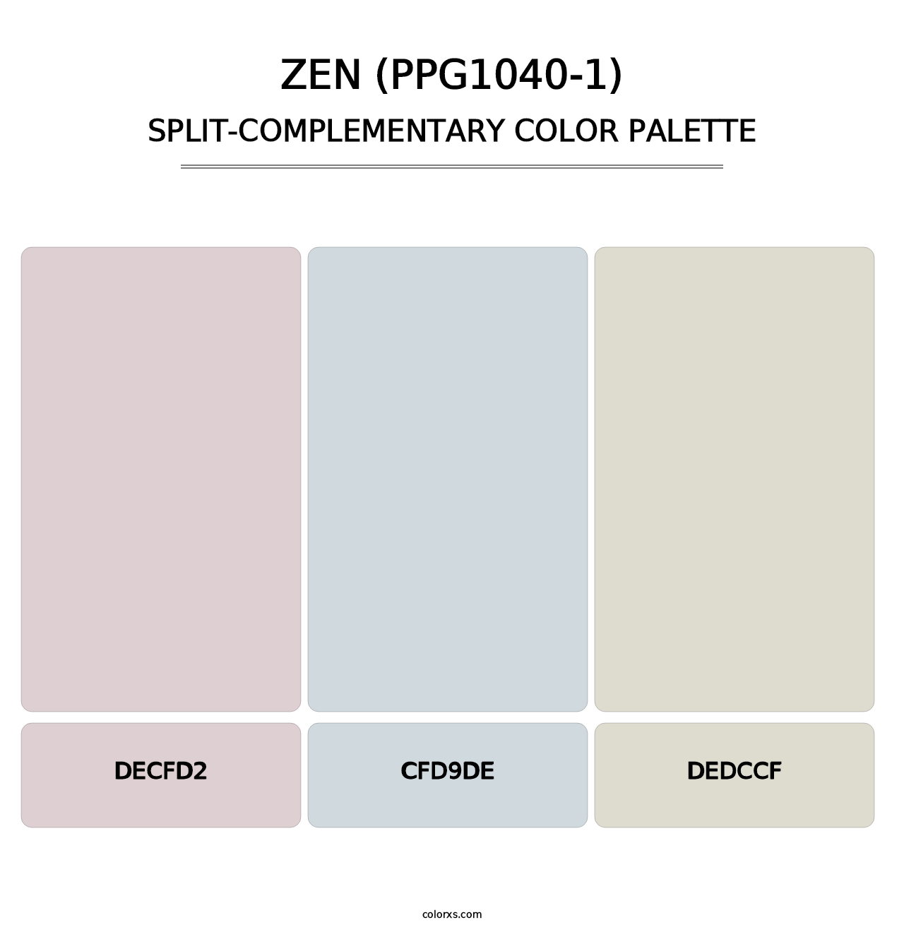 Zen (PPG1040-1) - Split-Complementary Color Palette