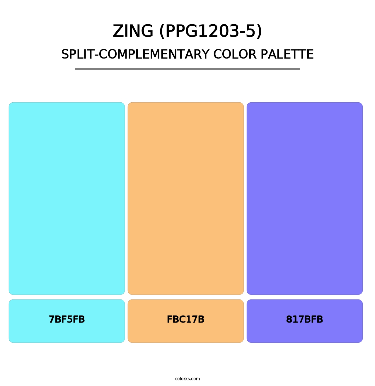 Zing (PPG1203-5) - Split-Complementary Color Palette