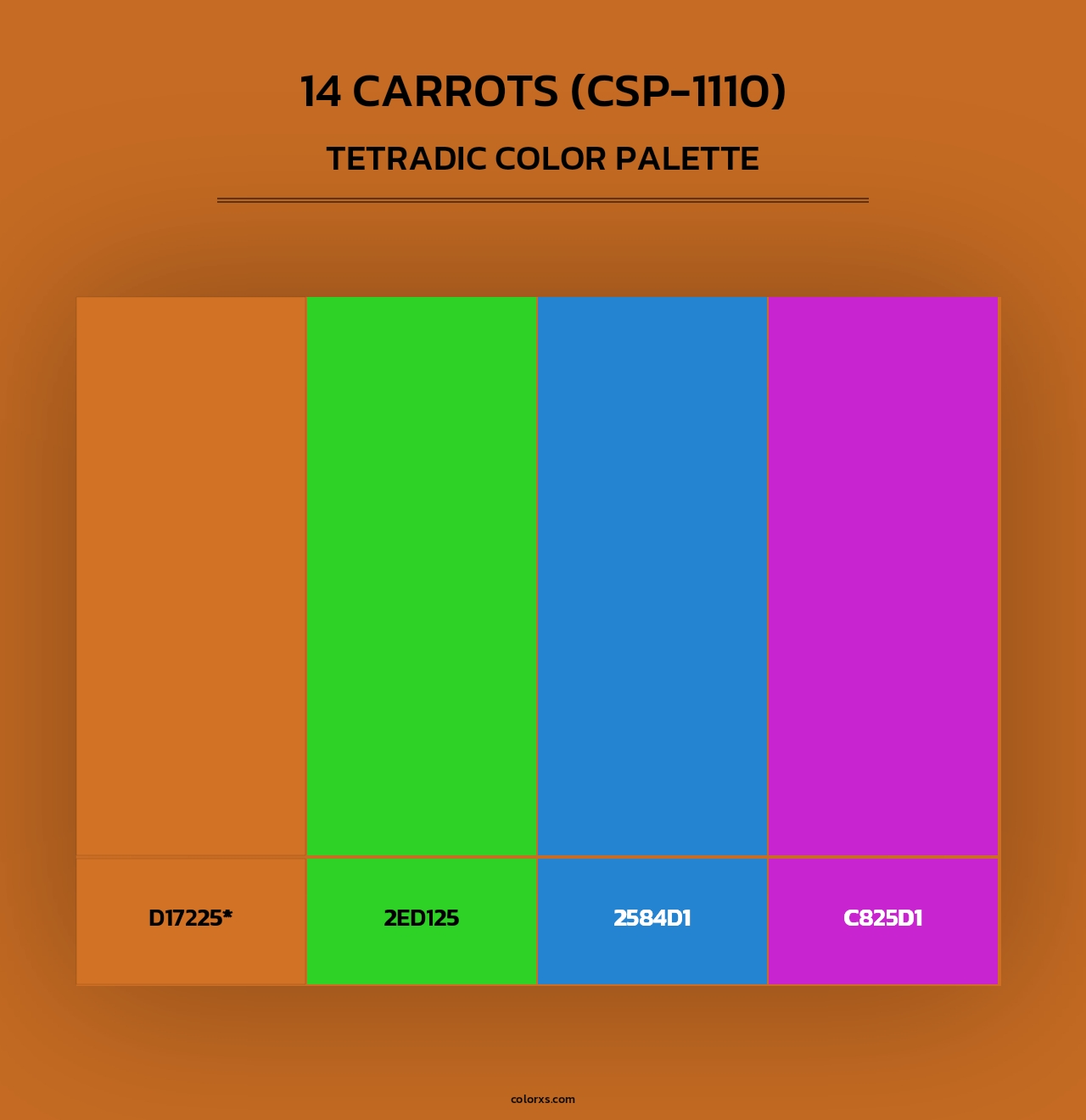14 Carrots (CSP-1110) - Tetradic Color Palette