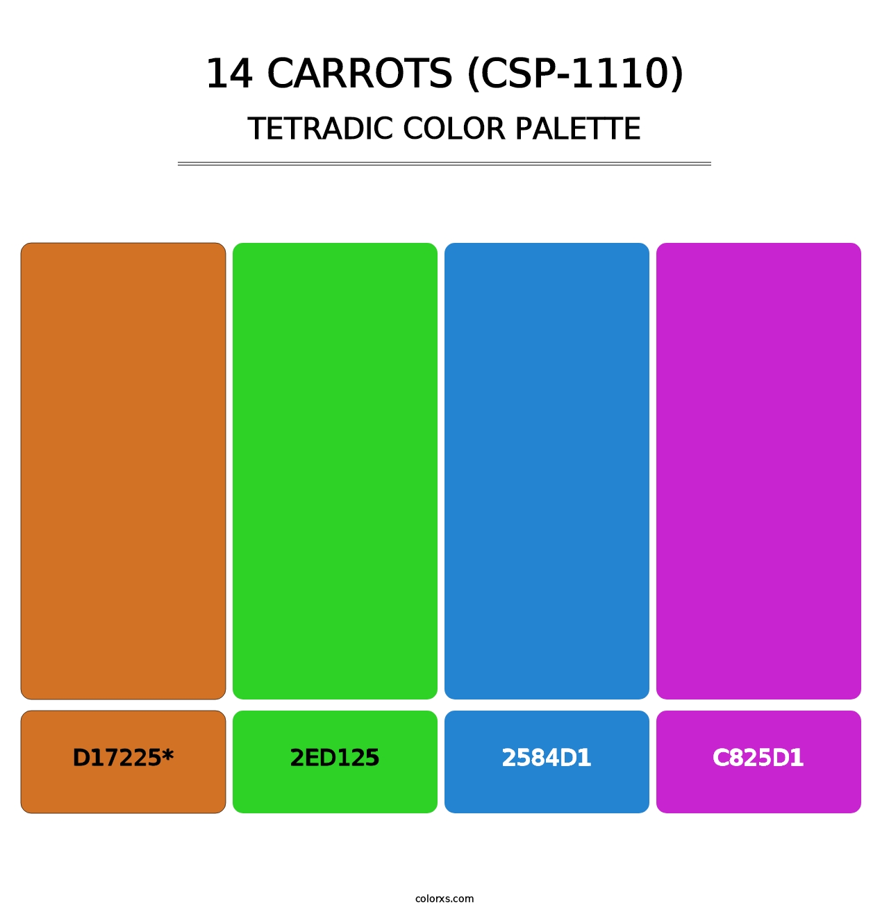 14 Carrots (CSP-1110) - Tetradic Color Palette
