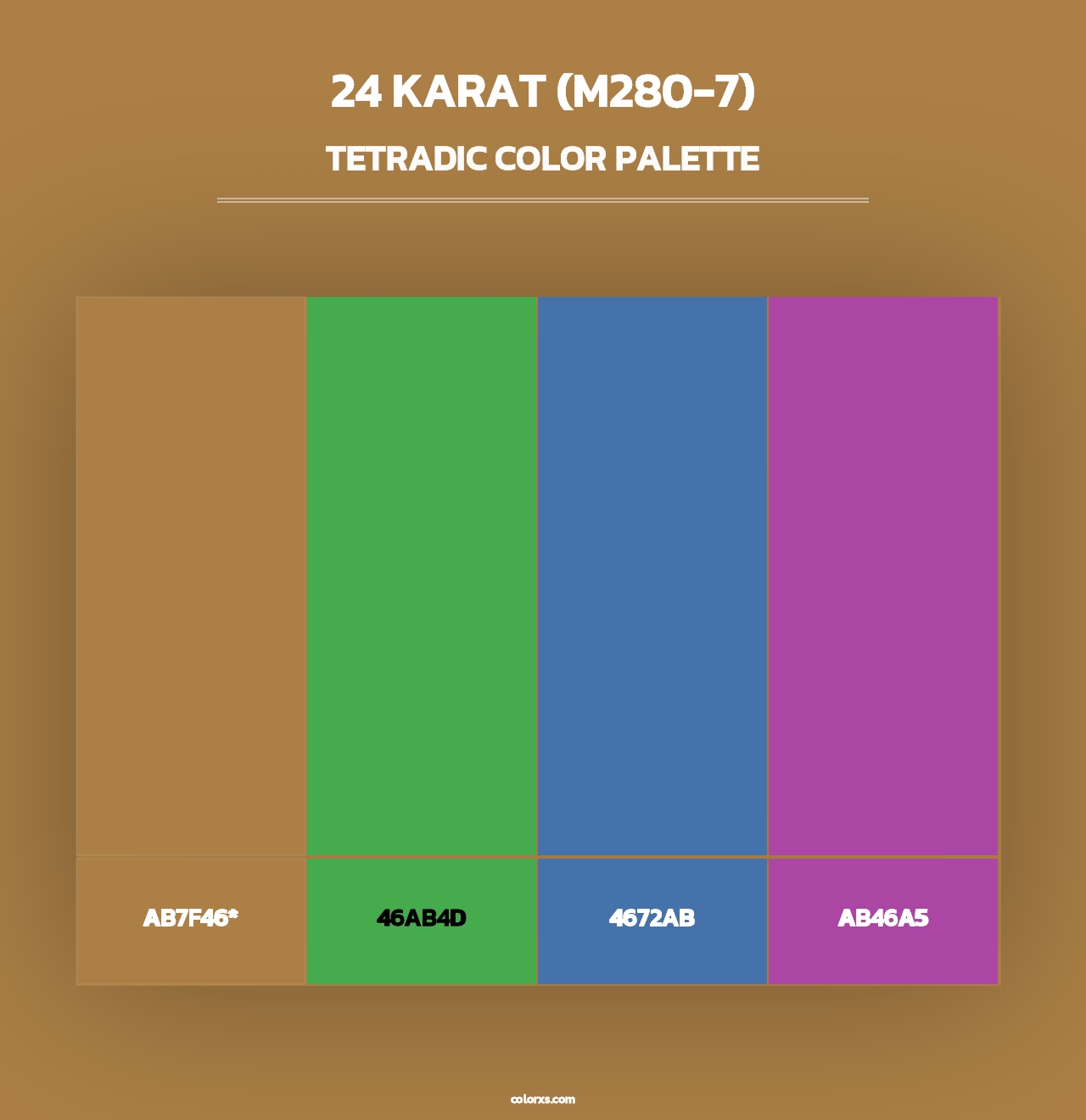 24 Karat (M280-7) - Tetradic Color Palette