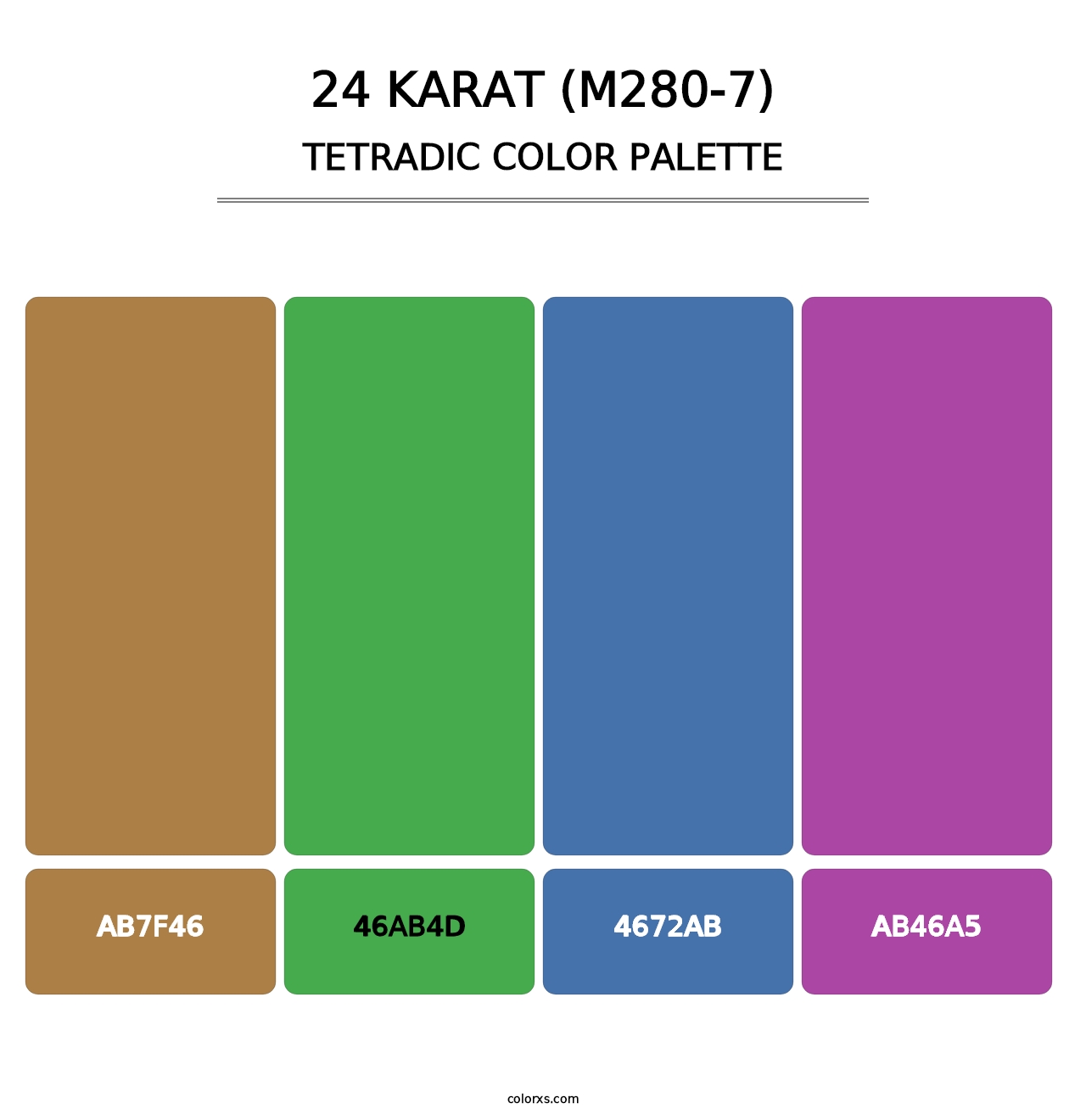 24 Karat (M280-7) - Tetradic Color Palette
