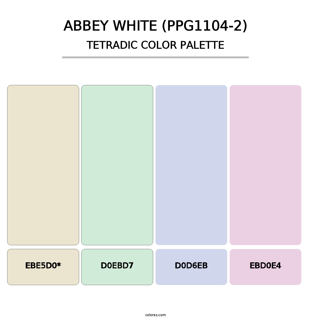 Abbey White (PPG1104-2) - Tetradic Color Palette