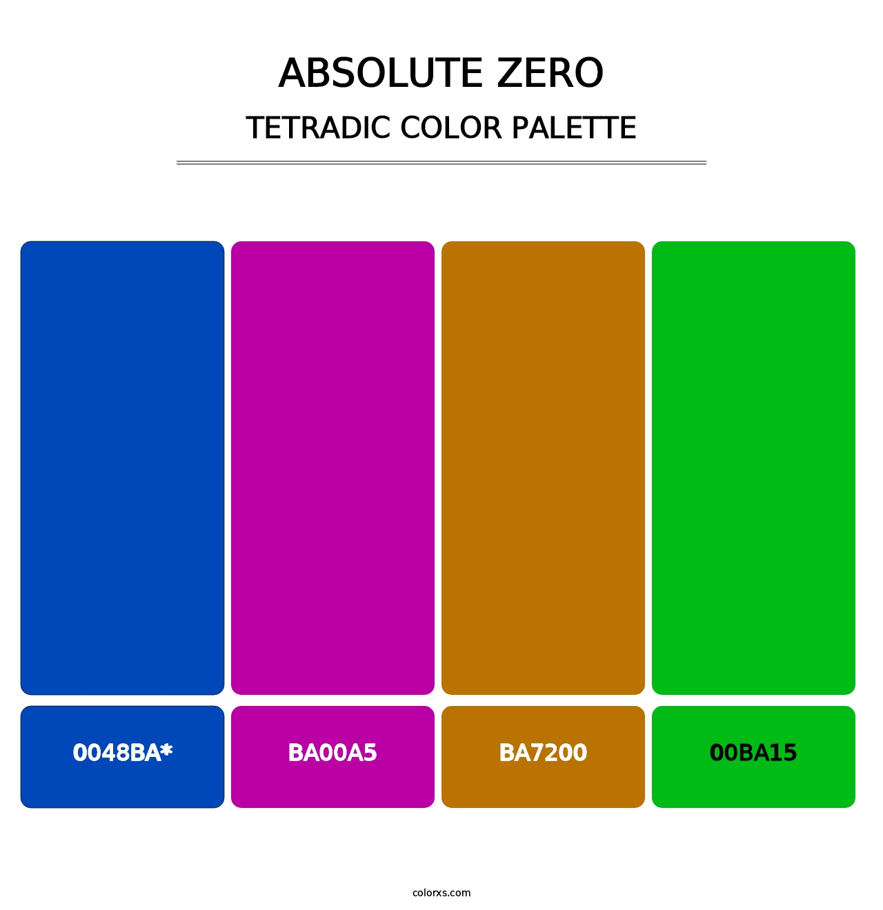 Absolute Zero - Tetradic Color Palette