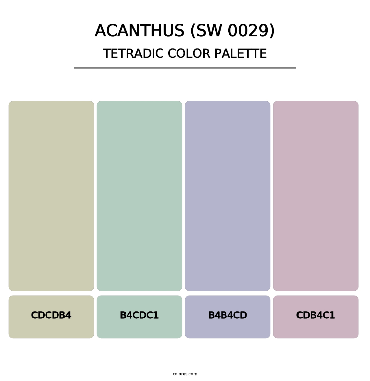 Acanthus (SW 0029) - Tetradic Color Palette