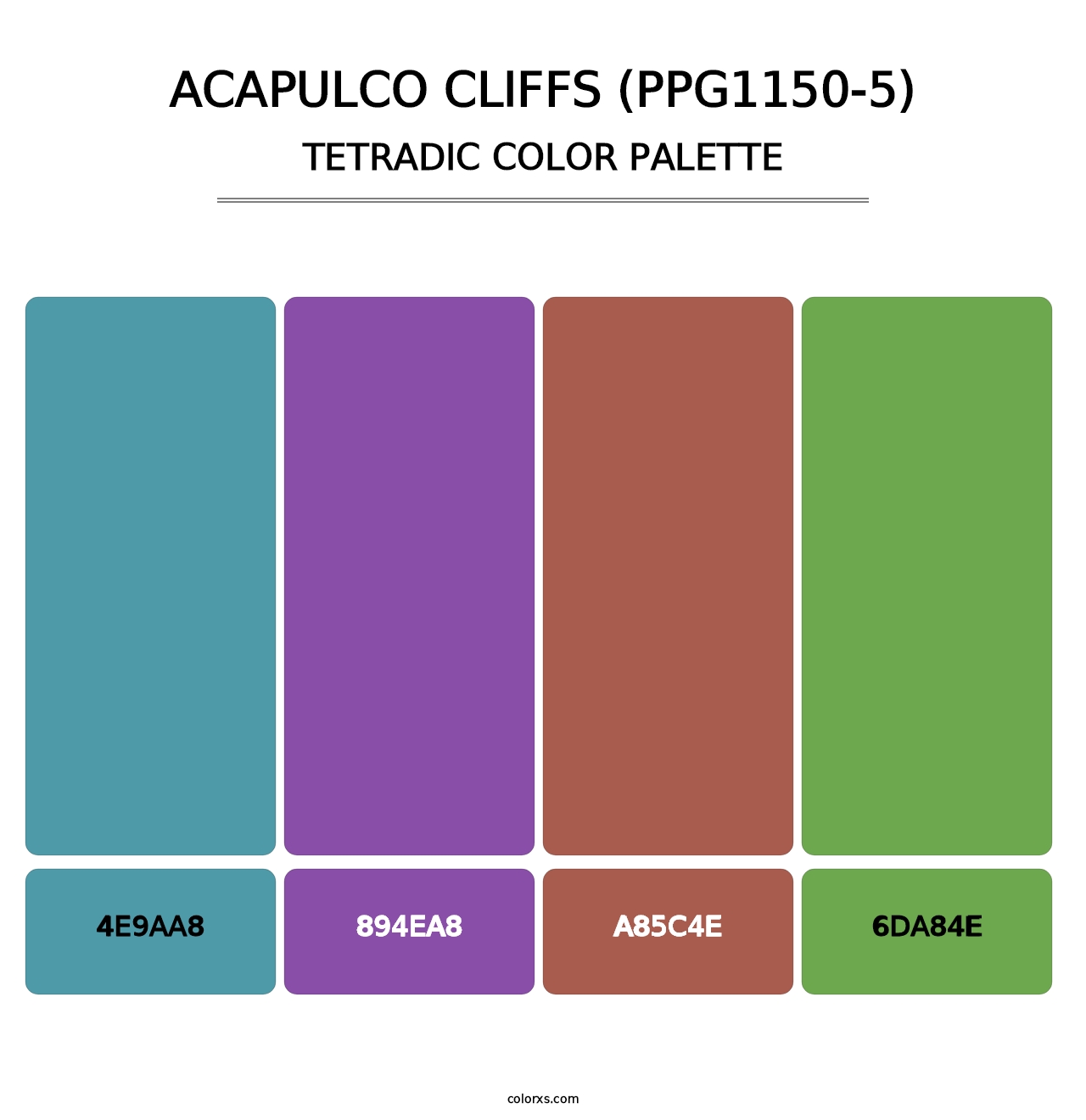 Acapulco Cliffs (PPG1150-5) - Tetradic Color Palette