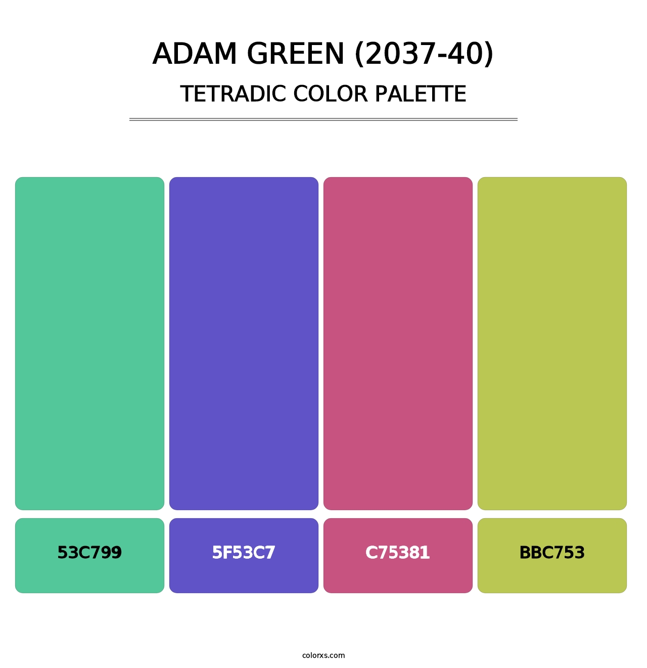 Adam Green (2037-40) - Tetradic Color Palette