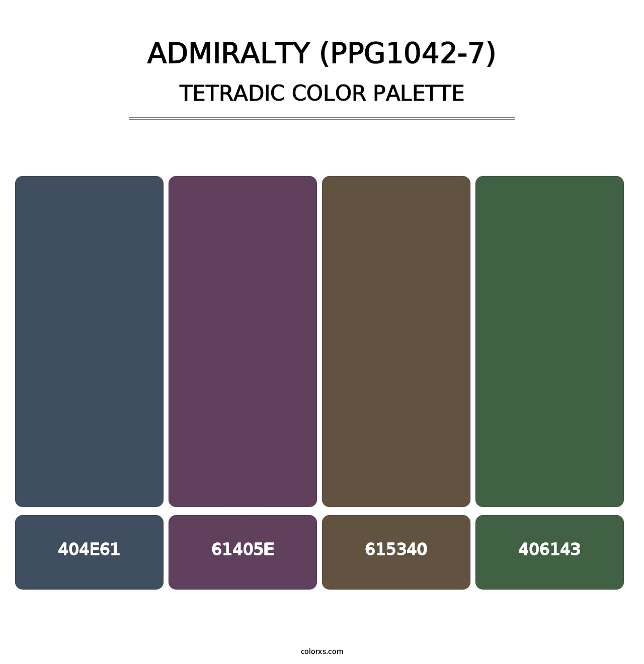 Admiralty (PPG1042-7) - Tetradic Color Palette