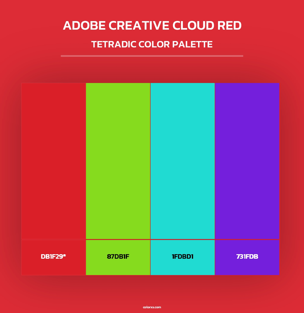 Adobe Creative Cloud Red - Tetradic Color Palette