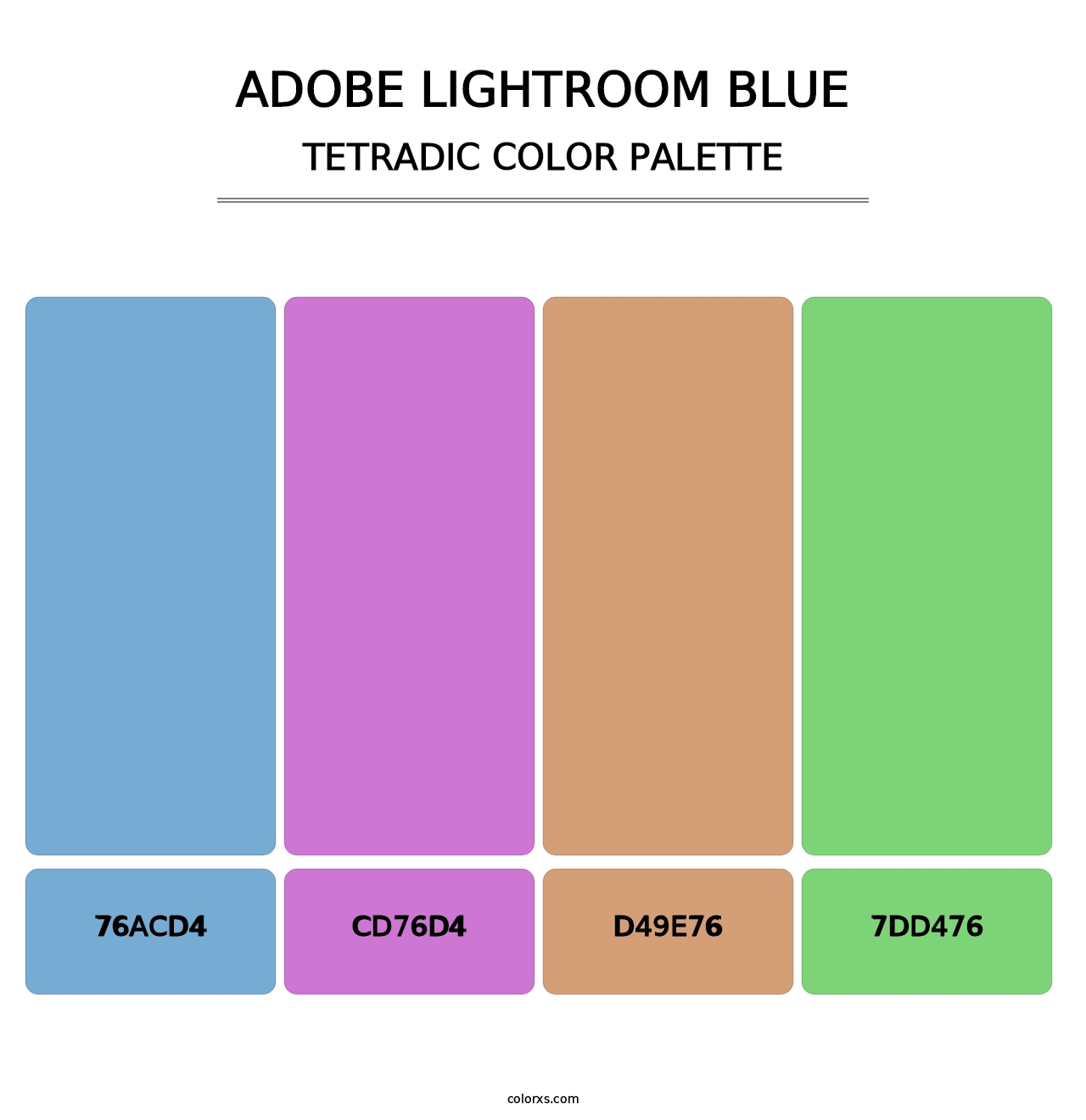 Adobe Lightroom Blue - Tetradic Color Palette