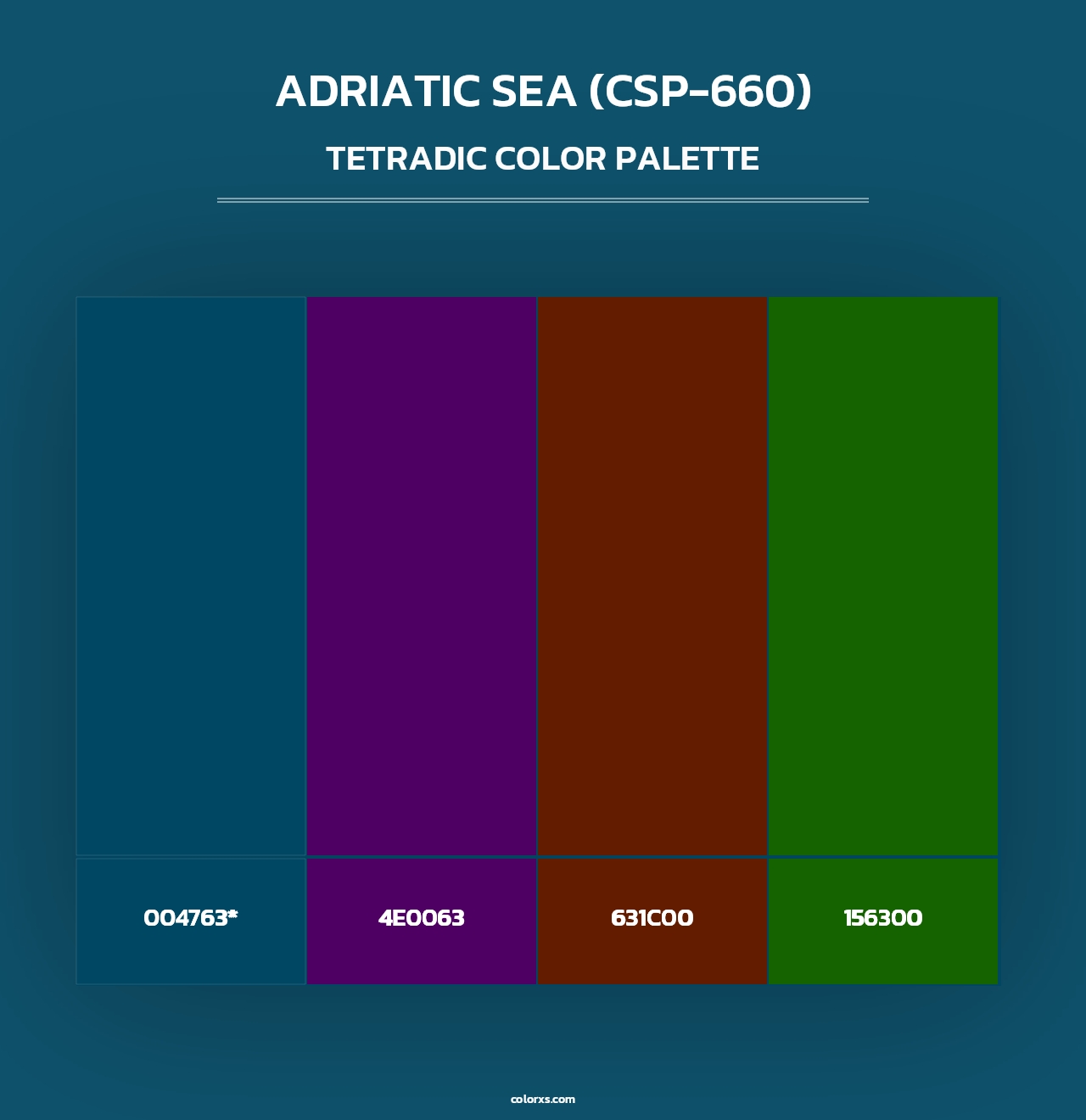 Adriatic Sea (CSP-660) - Tetradic Color Palette