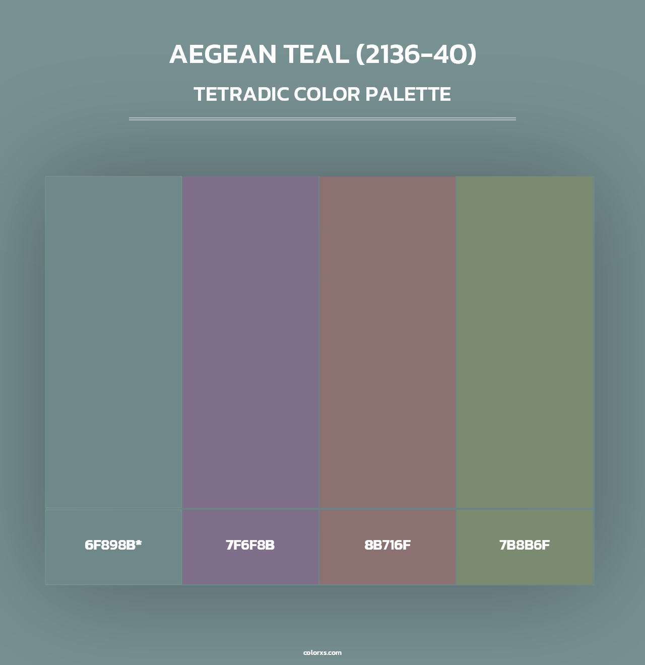 Aegean Teal (2136-40) - Tetradic Color Palette