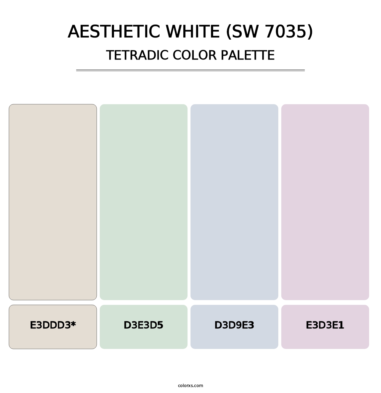 Aesthetic White (SW 7035) - Tetradic Color Palette