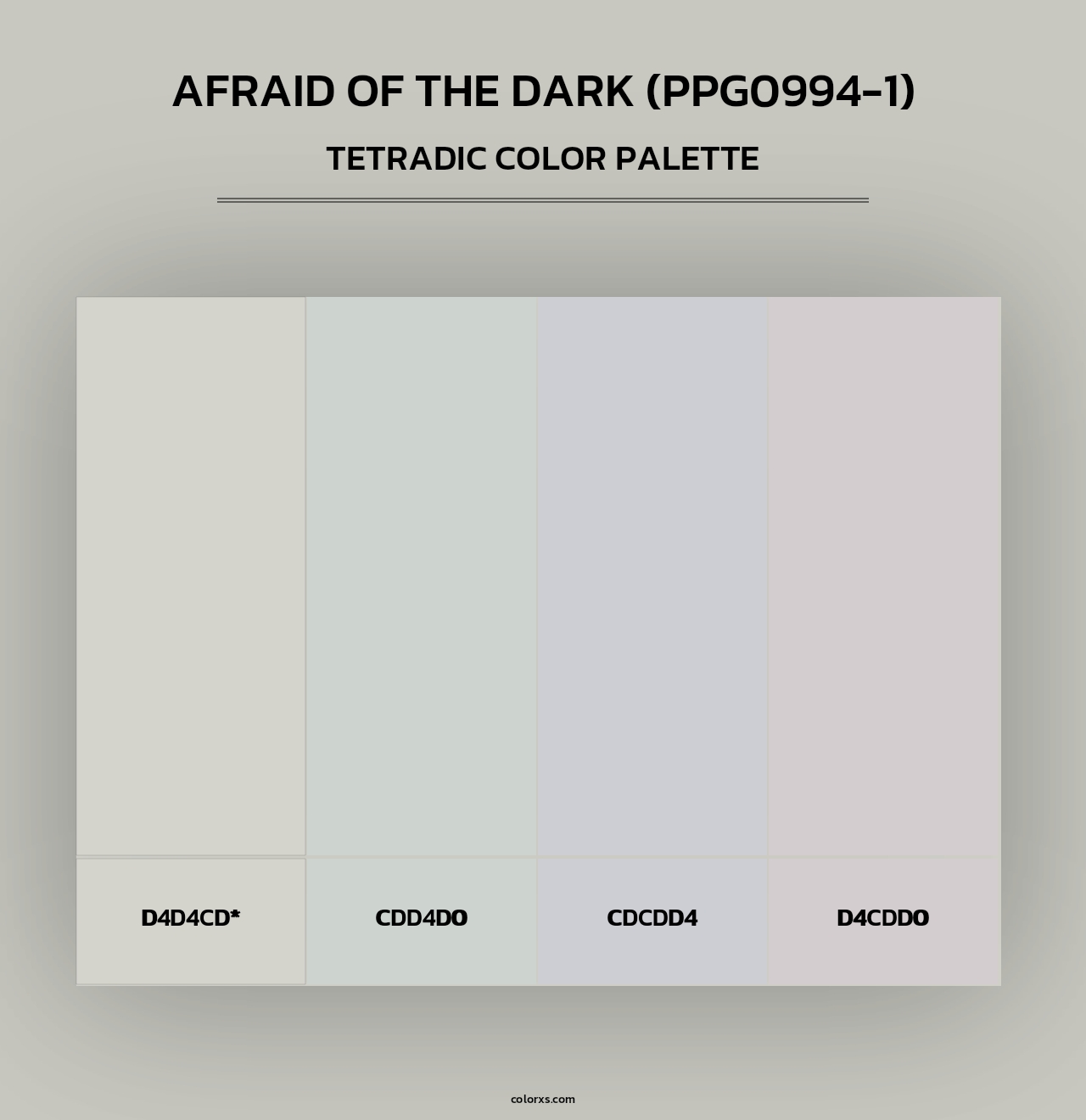 Afraid Of The Dark (PPG0994-1) - Tetradic Color Palette