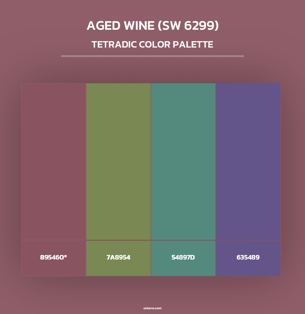 Aged Wine (SW 6299) - Tetradic Color Palette